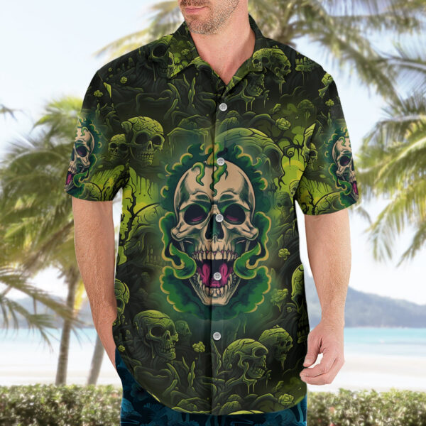 Chemise hawaïenne Zombie Skull Humour - Maison Otaku – Image 3