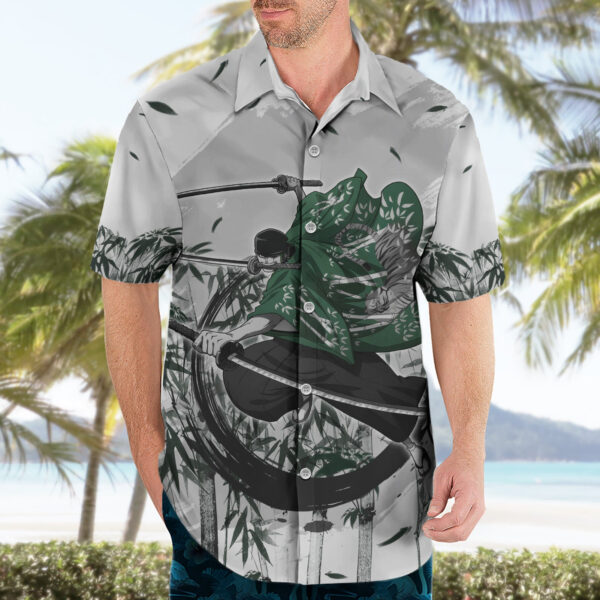 Chemise hawaïenne Zoro One Piece Bamboo Sumi-e - Maison Otaku – Image 3