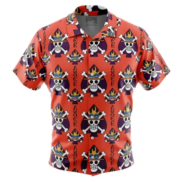 Chemise hawaïenne Portgas D. Ace Jolly Roger One Piece - Maison Otaku