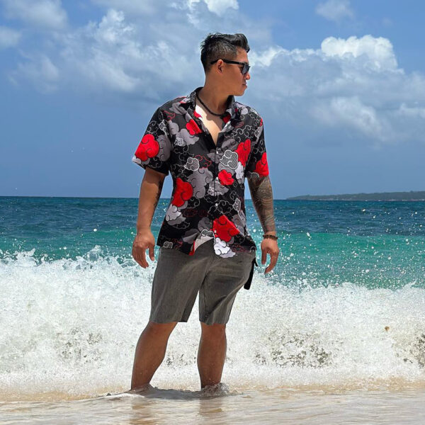 Chemise hawaïenne Aloha Noire Akatsuki - Maison Otaku – Image 3