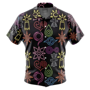 Chemise hawaïenne Symboles Digimon - Maison Otaku
