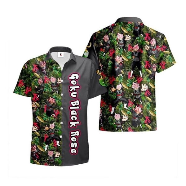 Chemise hawaïenne Dragon Ball Goku Black Rose – Tenue animée stylée - Maison Otaku