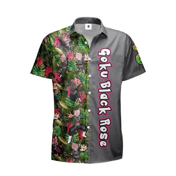 Chemise hawaïenne Dragon Ball Goku Black Rose – Tenue animée stylée - Maison Otaku – Image 2