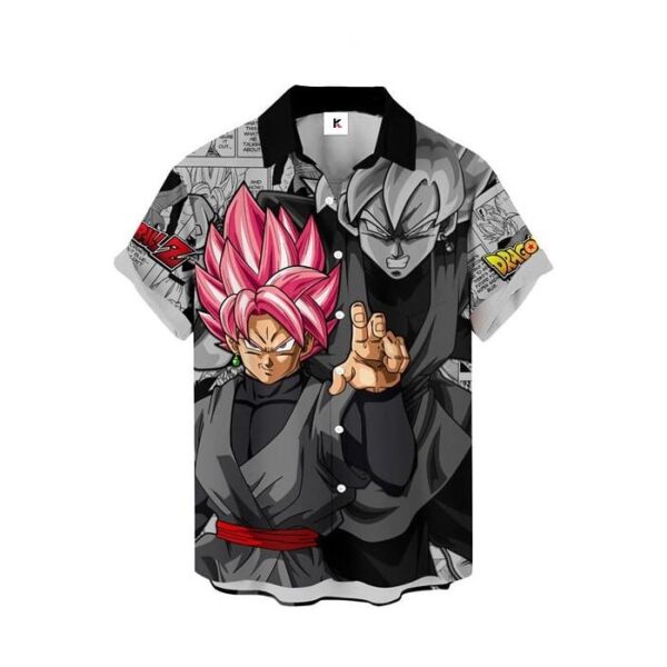 Chemise hawaïenne Dragon Ball Goku Black Rose – Style manga - Maison Otaku – Image 2