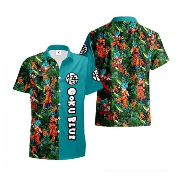 Chemise hawaïenne Dragon Ball Goku Blue – Tenue été premium - Maison Otaku