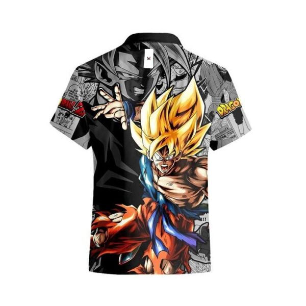 Chemise hawaïenne Dragon Ball Gohan Super Saiyan – Style manga - Maison Otaku – Image 3