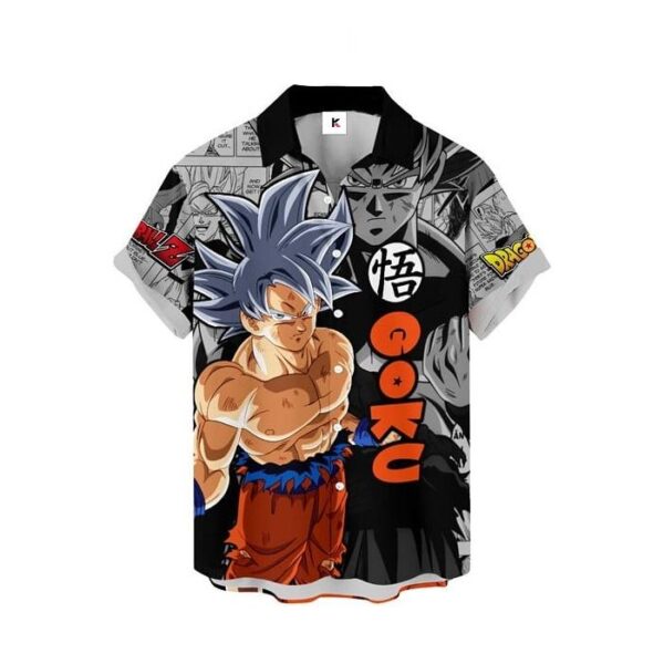 Chemise hawaïenne Dragon Ball Goku Ultra Instinct – Style manga - Maison Otaku – Image 2