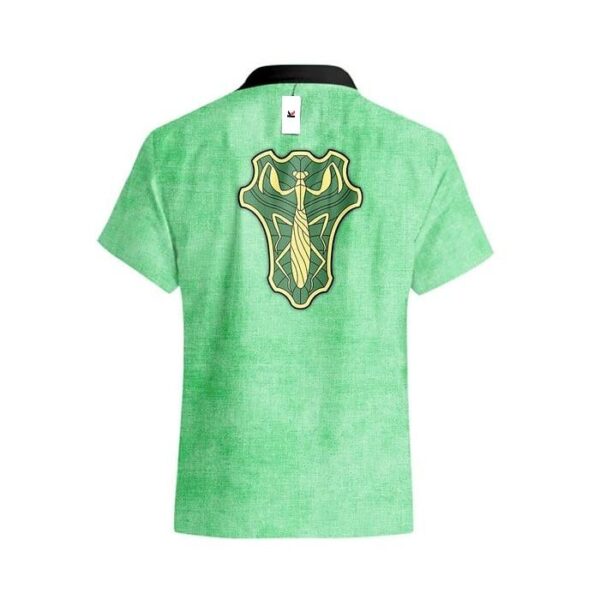 Chemise hawaïenne Black Clover Green Mantis – Style tropical - Maison Otaku – Image 3