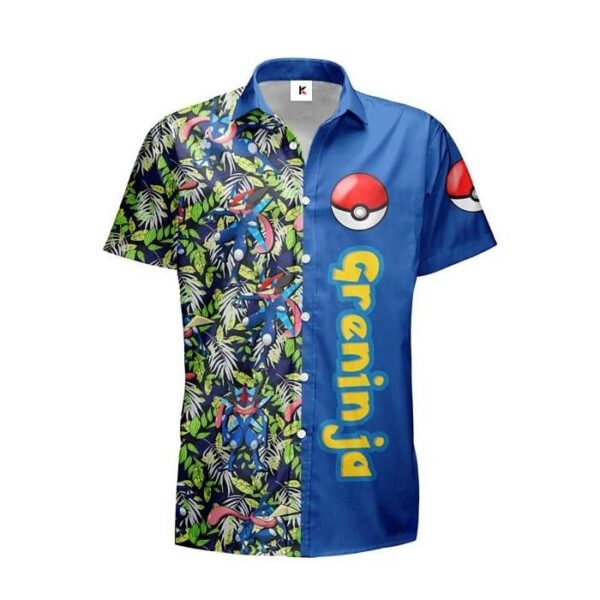 Chemise hawaïenne Pokémon Amphinobi – Style tropical - Maison Otaku – Image 2