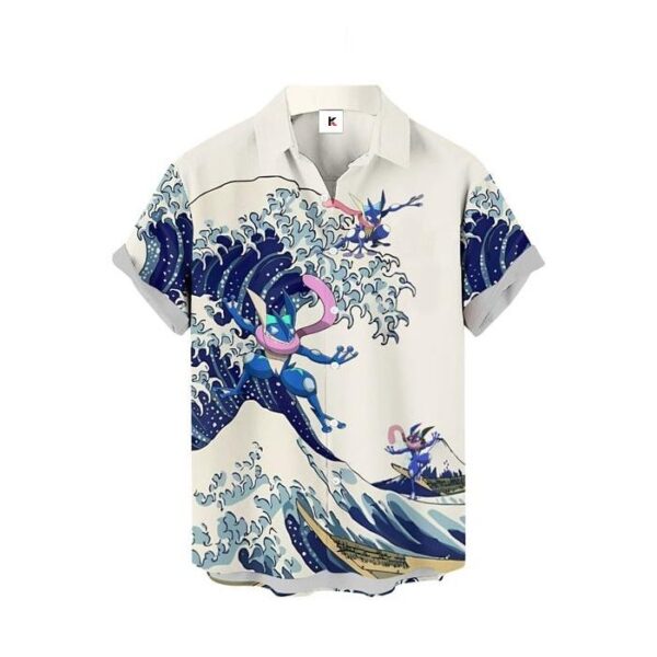 Chemise hawaïenne Pokémon Amphinobi Vague de Kanagawa - Maison Otaku – Image 2