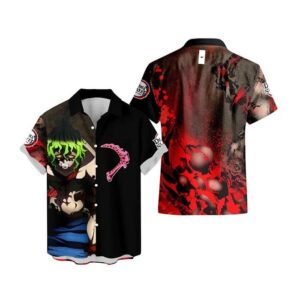 Chemise hawaïenne Demon Slayer Gyutaro – Style tropical stylé - Maison Otaku