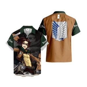 Chemise hawaïenne L’Attaque des Titans Hange Zoë - Maison Otaku
