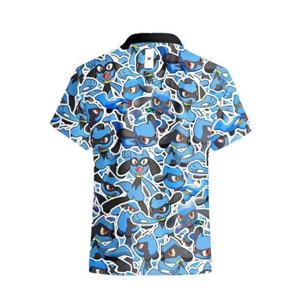 Chemise hawaïenne avec Riolu – Style tropical Pokémon - Maison Otaku – Image 3