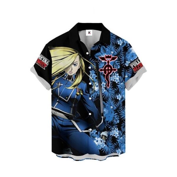 Chemise hawaïenne Fullmetal Alchemist Olivier Mira Armstrong 02 - Maison Otaku – Image 2