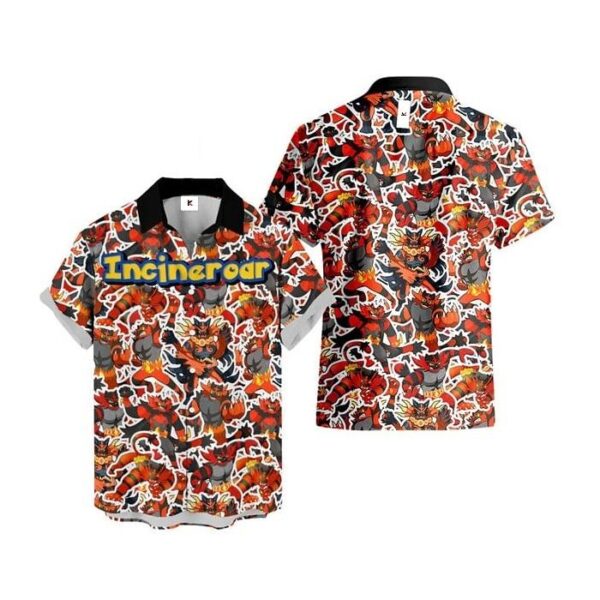Chemise hawaïenne Pokémon Félinferno 02 - Maison Otaku