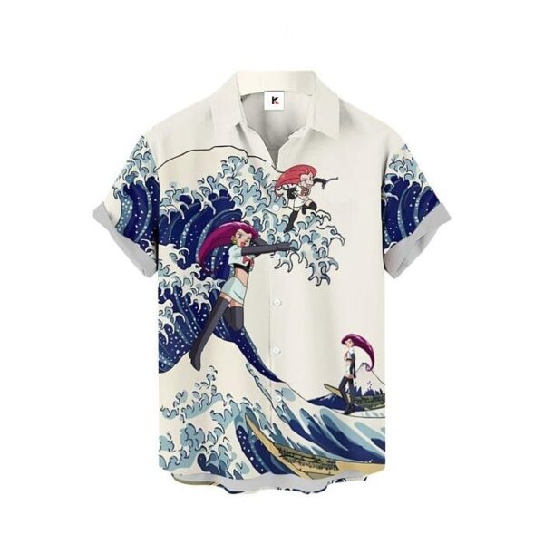 Chemise hawaïenne Pokémon Jessie (Musashi) Vague de Kanagawa - Maison Otaku – Image 2