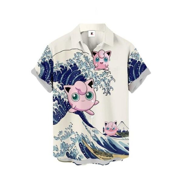 Chemise hawaïenne Pokémon Rondoudou Vague de Kanagawa - Maison Otaku – Image 2