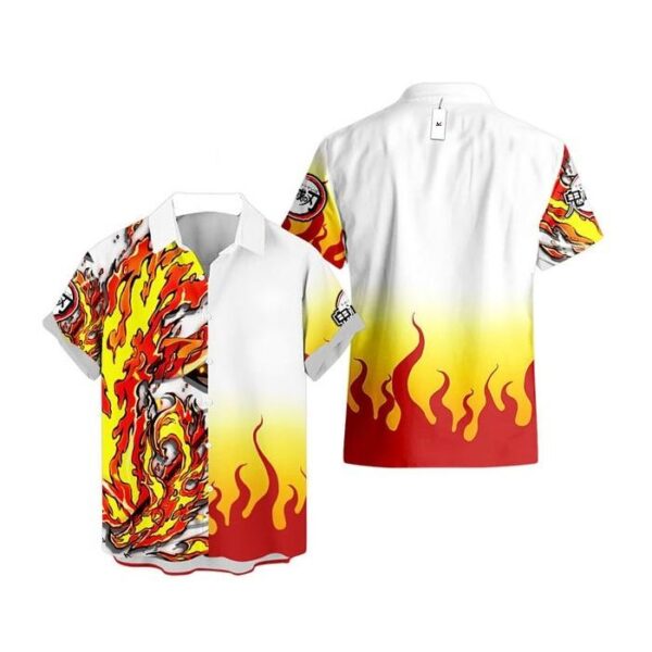 Chemise hawaïenne Demon Slayer Kyojuro Rengoku 04 - Maison Otaku