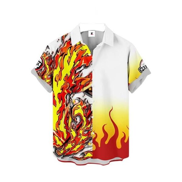 Chemise hawaïenne Demon Slayer Kyojuro Rengoku 04 - Maison Otaku – Image 2