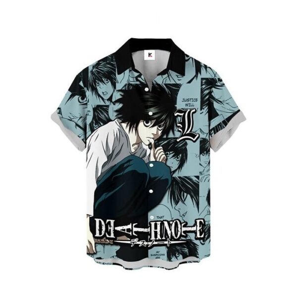 Chemise hawaïenne Death Note L (Lawliet) - Maison Otaku – Image 2