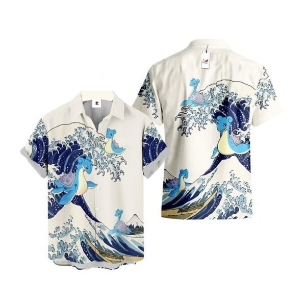Chemise hawaïenne Pokémon Lokhlass Vague de Kanagawa - Maison Otaku