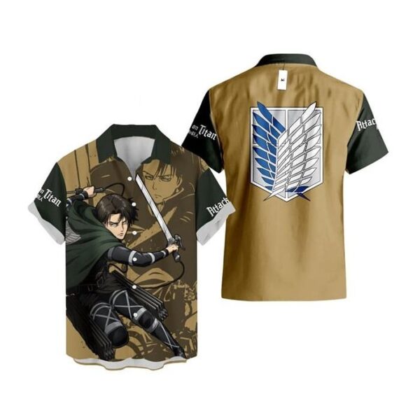 Chemise hawaïenne L’Attaque des Titans Levi Ackerman - Maison Otaku