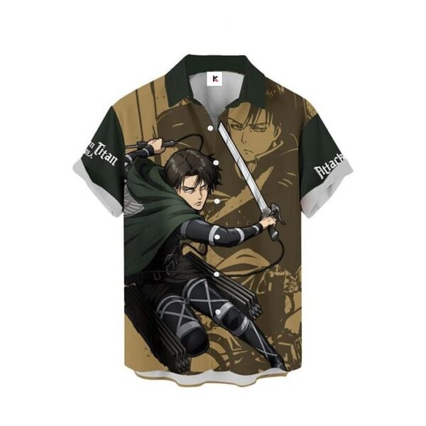 Chemise hawaïenne L’Attaque des Titans Levi Ackerman - Maison Otaku – Image 2