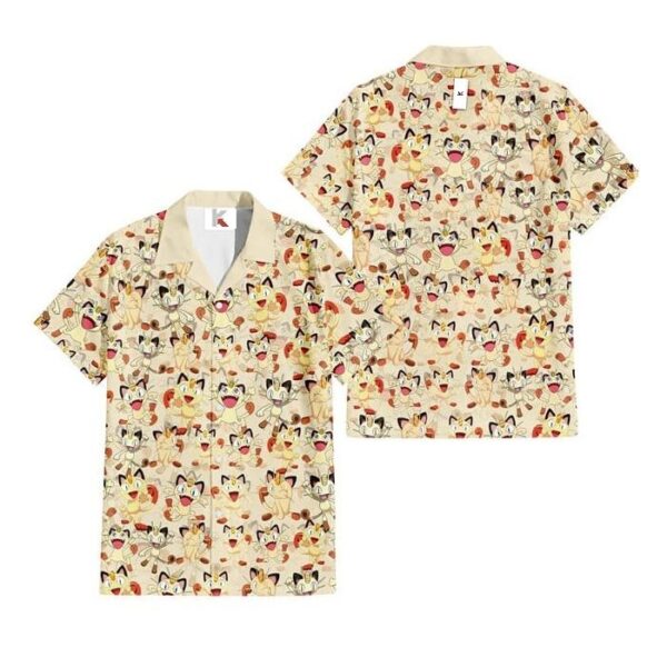 Chemise hawaïenne Pokémon Miaouss 02 - Maison Otaku