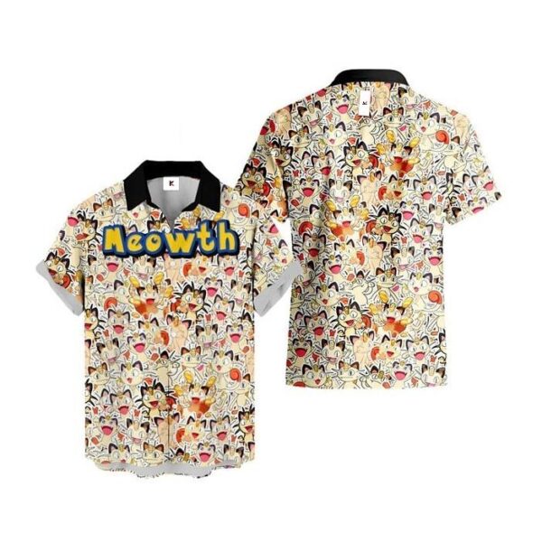 Chemise hawaïenne Pokémon Miaouss - Maison Otaku