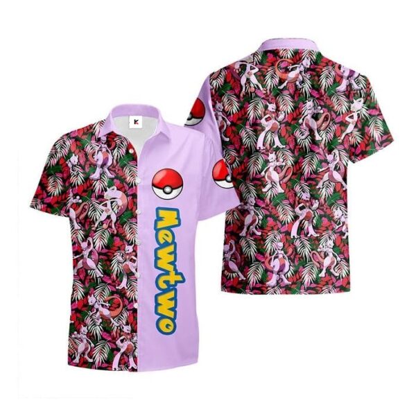 Chemise hawaïenne Pokémon Mewtwo 02 - Maison Otaku