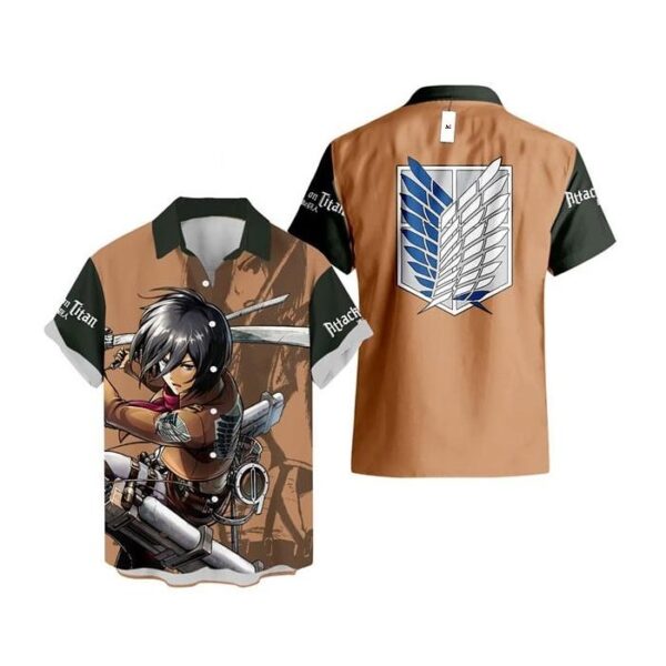 Chemise hawaïenne L’Attaque des Titans Mikasa Ackerman - Maison Otaku