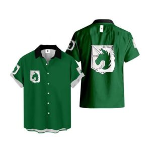 Chemise hawaïenne L’Attaque des Titans Brigade Spéciale - Maison Otaku
