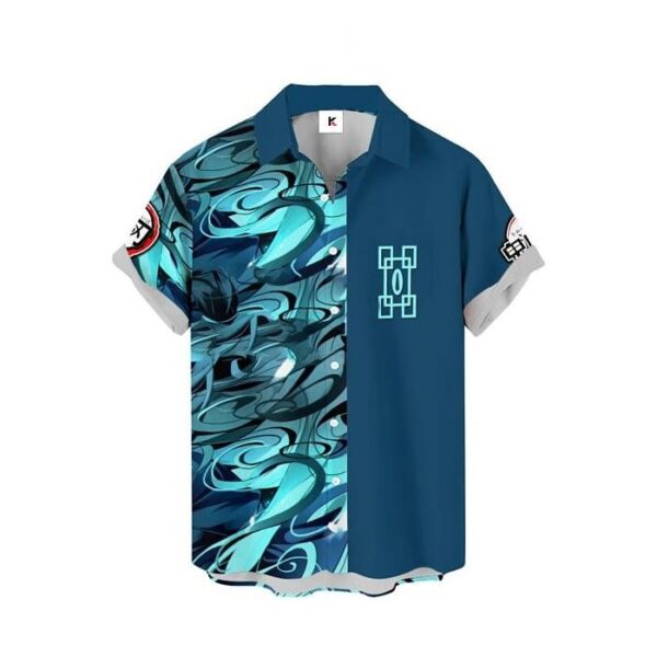 Chemise hawaïenne Demon Slayer Muichiro Tokito 02 - Maison Otaku – Image 2