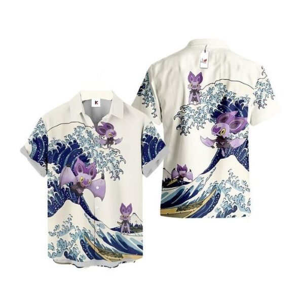 Chemise hawaïenne Pokémon Sonistrelle Vague de Kanagawa - Maison Otaku