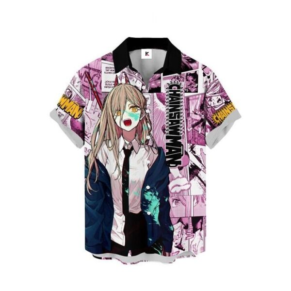 Chemise hawaïenne Chainsaw Man Power - Maison Otaku – Image 2