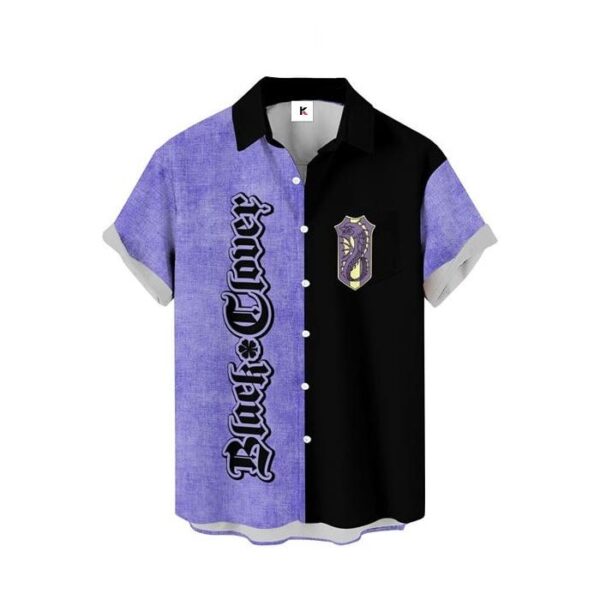 Chemise hawaïenne Black Clover Purple Orca - Maison Otaku – Image 2