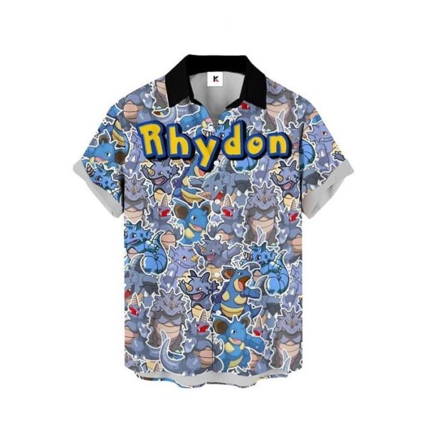 Chemise hawaïenne Pokémon Rhinoféros 02 - Maison Otaku – Image 2