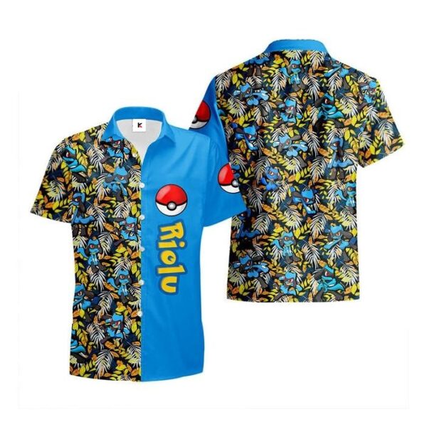 Chemise hawaïenne Pokémon Riolu - Maison Otaku