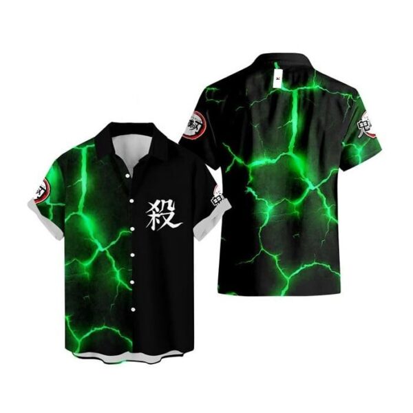 Chemise hawaïenne Demon Slayer Sanemi Shinazugawa 02 - Maison Otaku