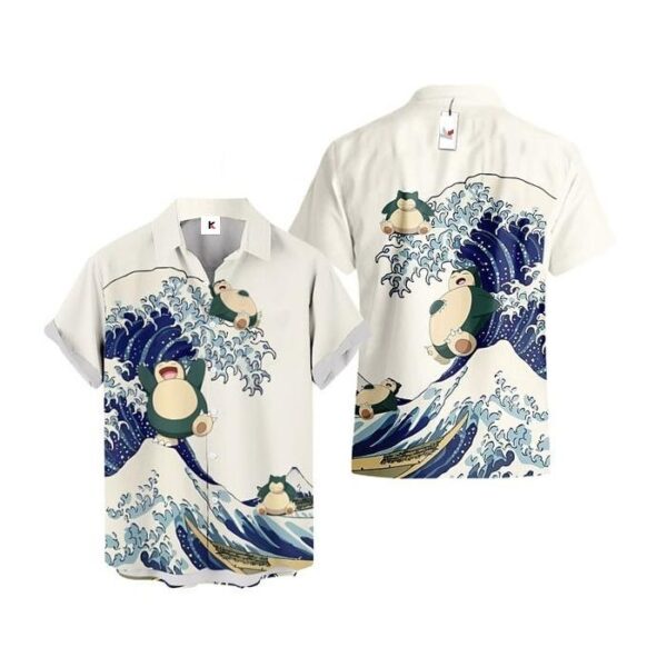 Chemise hawaïenne Pokémon Ronflex 04 - Maison Otaku