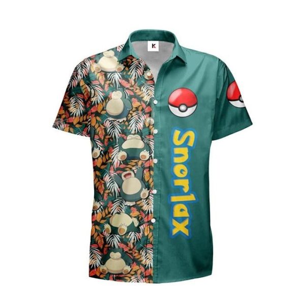 Chemise hawaïenne Pokémon Ronflex 02 - Maison Otaku – Image 2
