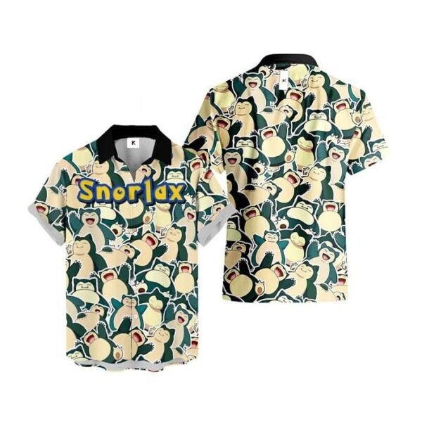 Chemise hawaïenne Pokémon Ronflex - Maison Otaku