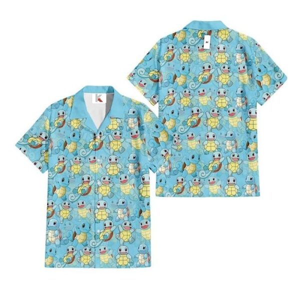 Chemise hawaïenne Pokémon Carapuce - Maison Otaku