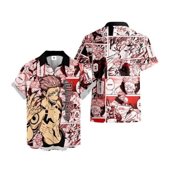 Chemise hawaïenne Jujutsu Kaisen Sukuna Ryoumen - Maison Otaku