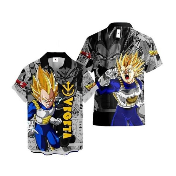 Chemise hawaïenne Dragon Ball Vegeta Super Saiyan 02 - Maison Otaku