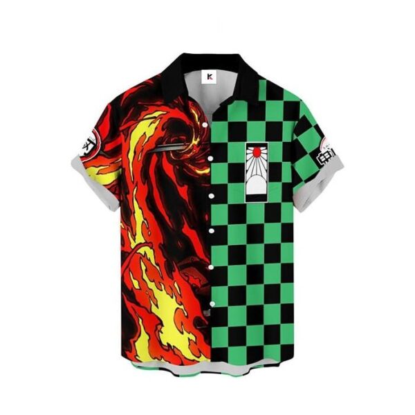 Chemise hawaïenne Demon Slayer Tanjiro Respiration du soleil - Maison Otaku – Image 2