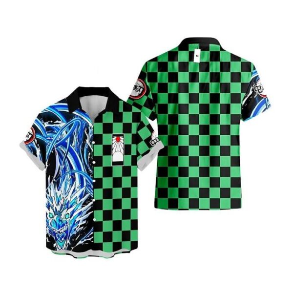 Chemise hawaïenne Demon Slayer Tanjiro Respiration de l’eau - Maison Otaku