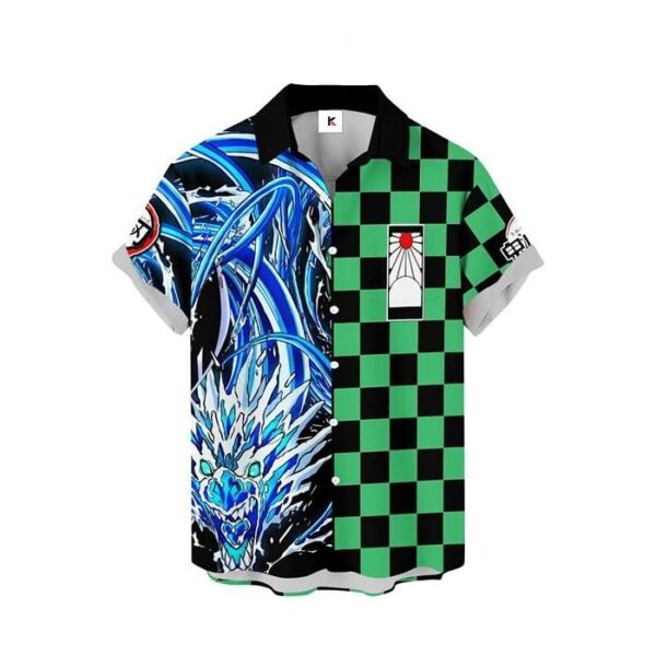 Chemise hawaïenne Demon Slayer Tanjiro Respiration de l’eau - Maison Otaku – Image 2
