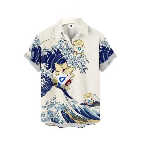 Chemise hawaïenne Pokémon Togepi Vague de Kanagawa - Maison Otaku – Image 2