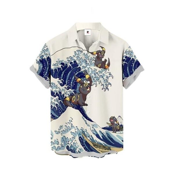 Chemise hawaïenne Pokémon Noctali Vague de Kanagawa - Maison Otaku – Image 2